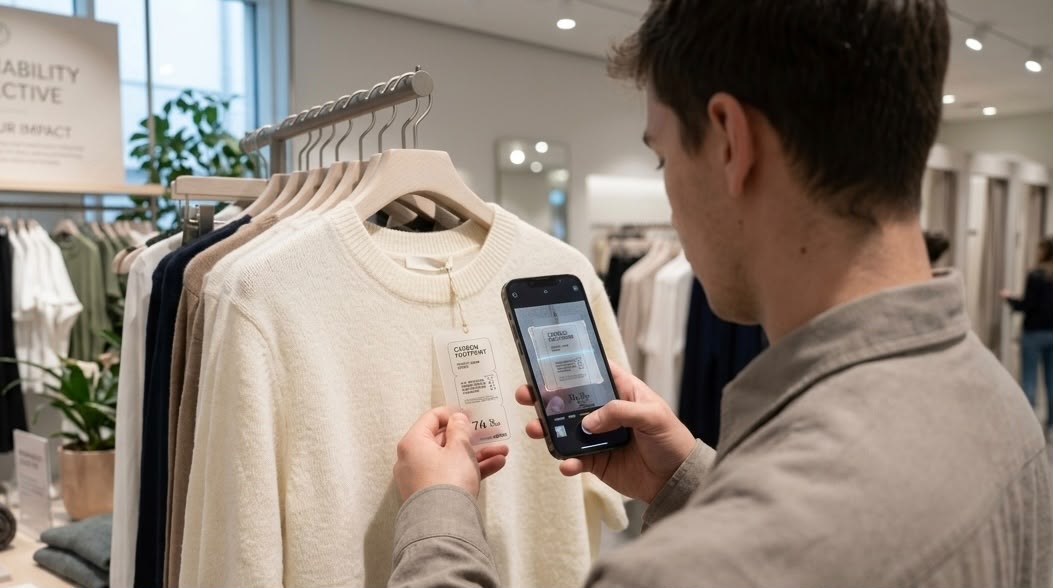 Hang-tag in retail and unboxing