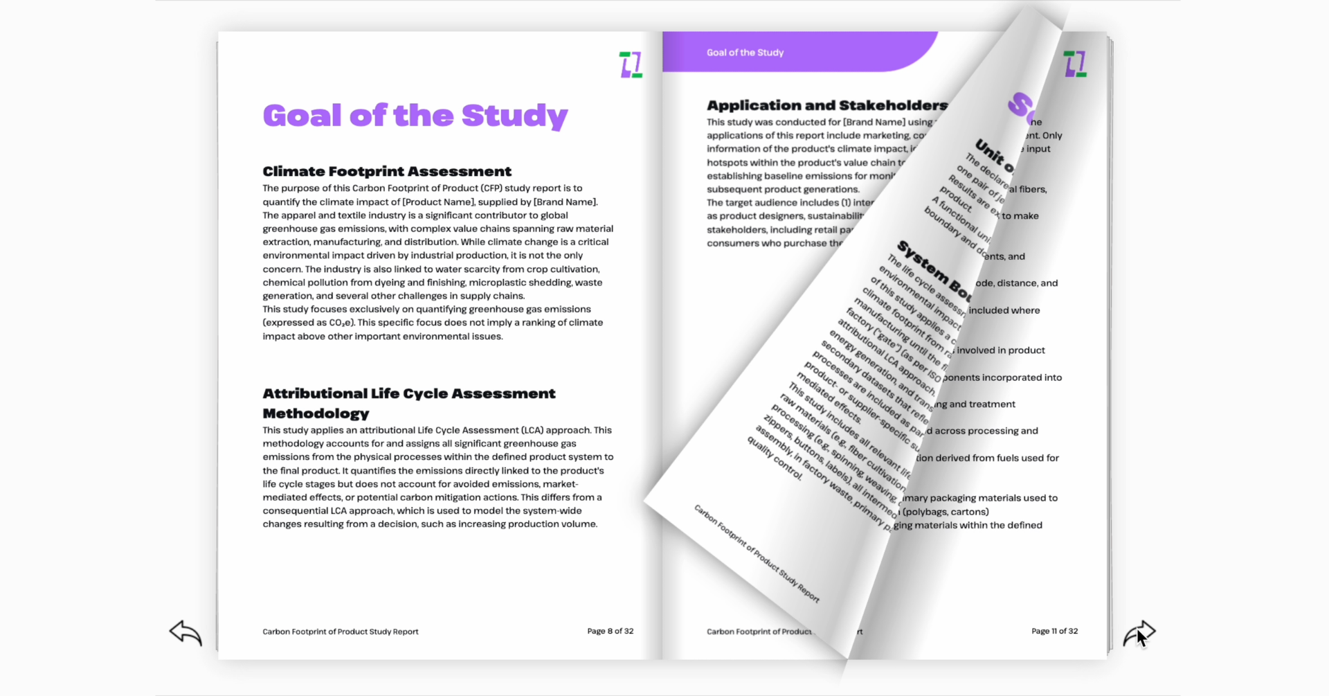 LCA report with methodology and data breakdown